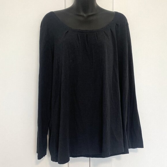 Lands Ends Black Long Sleeve Tee Shirt Casual Comfy Top Plus Size 1X - Picture 1 of 5